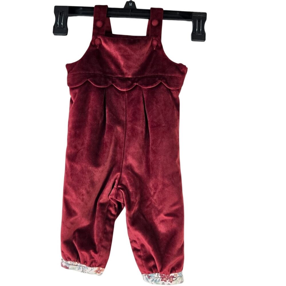 Rachel Zoe Baby Plush Velvet Holiday Ready Luxe Jumper Scalloped Edge Size 3-6